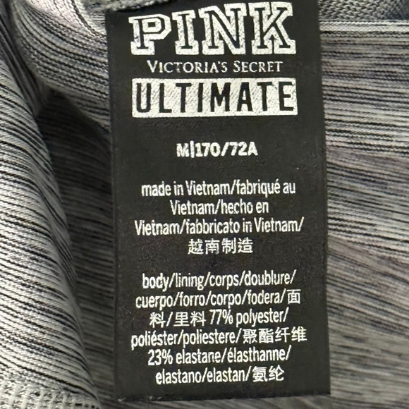 PINK Victoria’s Secret Ultimate Leggings Heather Gray Floral Embroidered - Picture 7 of 8